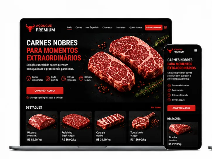 Criação de site para Açougue Premium