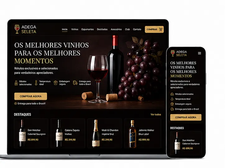 Criação de site para Adega e Vinhos