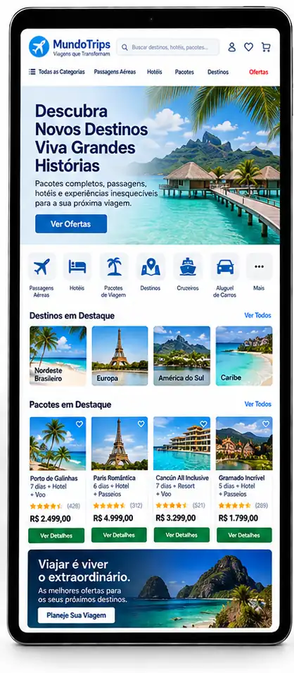 Criação de site para Agência de Viagens e Turismo