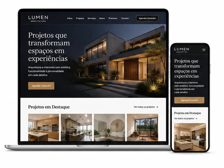 Criação de site para Arquitetura de Interiores