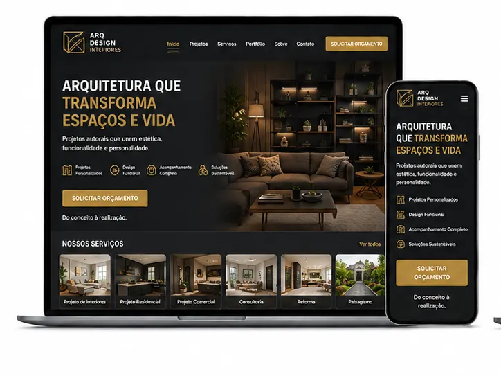 Criação de site para Arquitetura e Design de Interiores