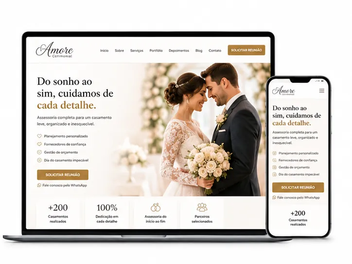 Criação de site para Assessoria de Casamento
