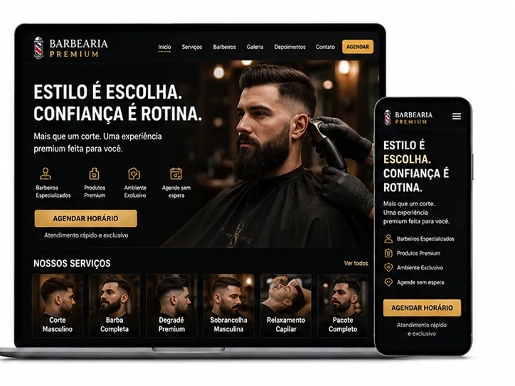 Criação de site para Barbearia e Cabeleireiro Masculino