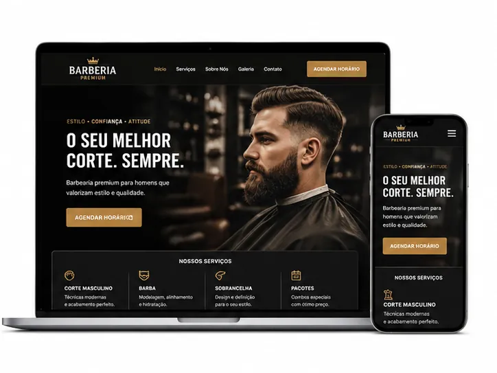 Criação de site para Barbearia Masculina Premium
