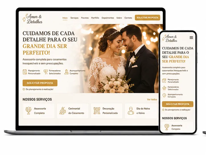 Criação de site para Cerimonial de Casamento