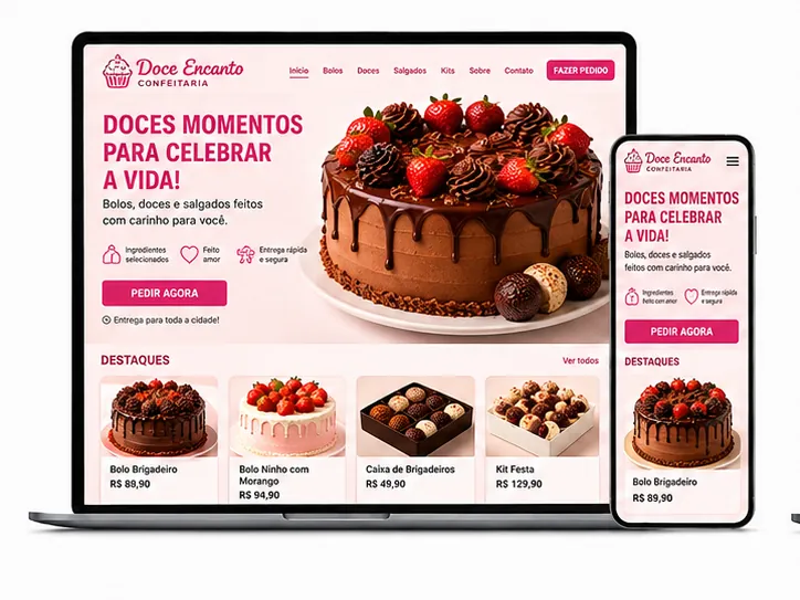 Criação de site para Confeitaria Premium