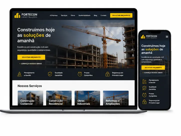 Criação de site para Construtora e Engenharia Civil
