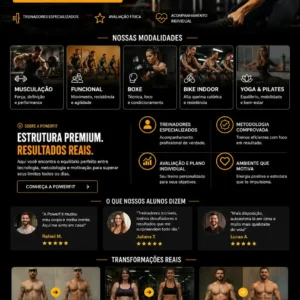 Criação de site para Estúdio de Treinamento Funcional