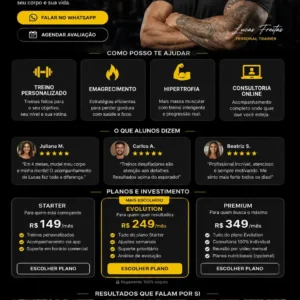 Criação de site para Academia Landing Page
