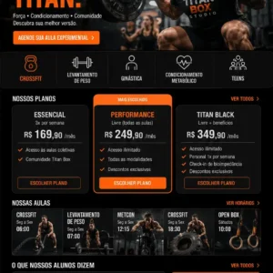 Criação de site para Centro de Treinamento Físico