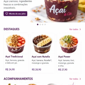 Criação de site para Açaí Delivery com Cardápio Online