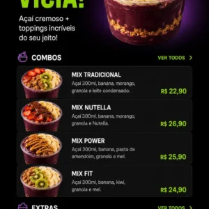 Criação de site para Açaí Delivery Neon