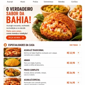 Criação de site para Acarajé Delivery