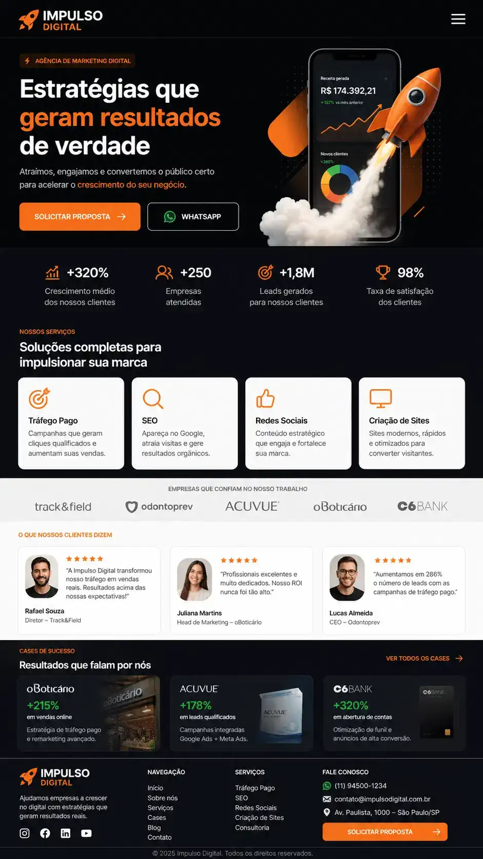 Criação de site para Agência de Performance