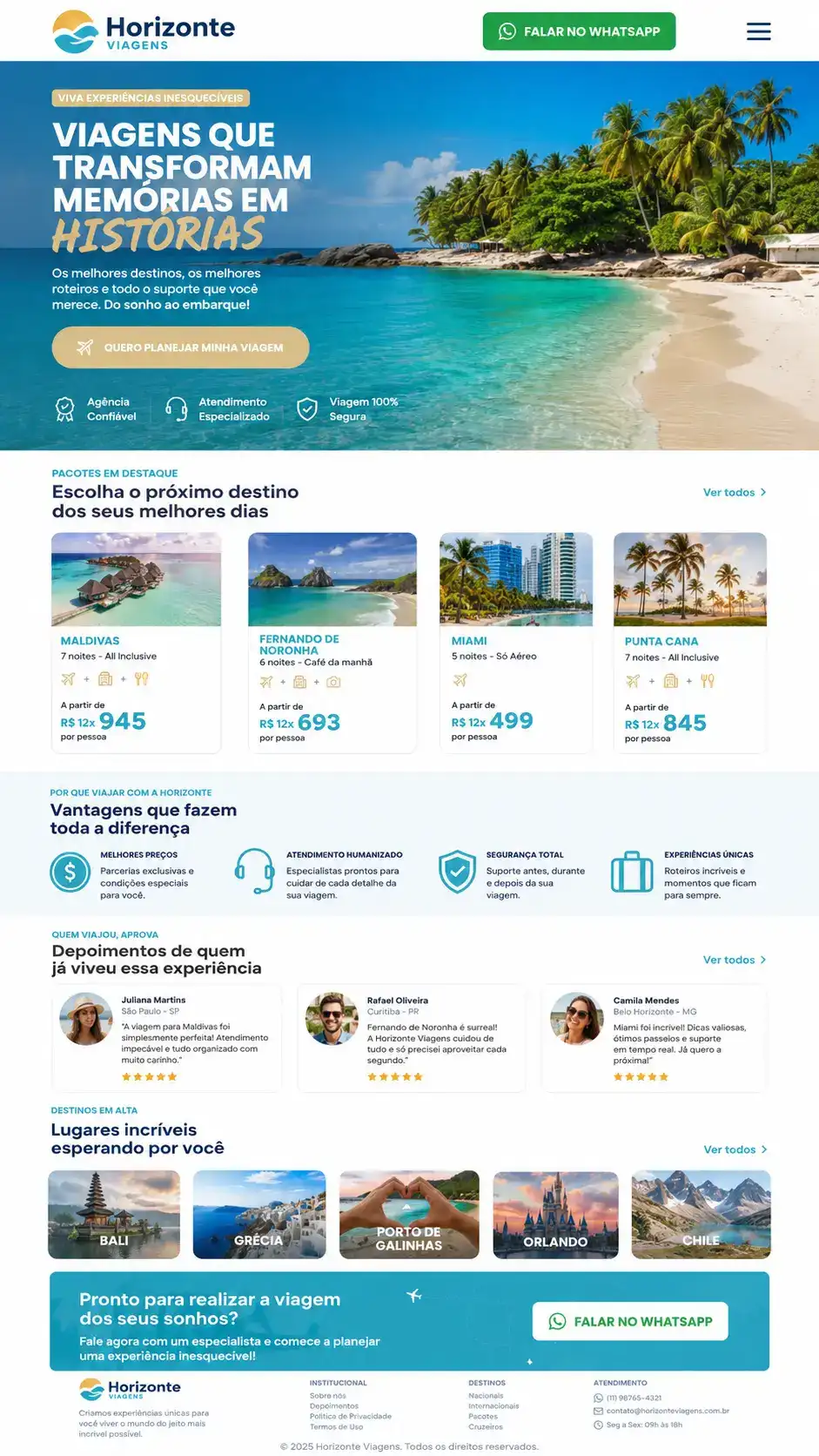 Agência de Viagens Criação de Site e Desenvolvimento de Site