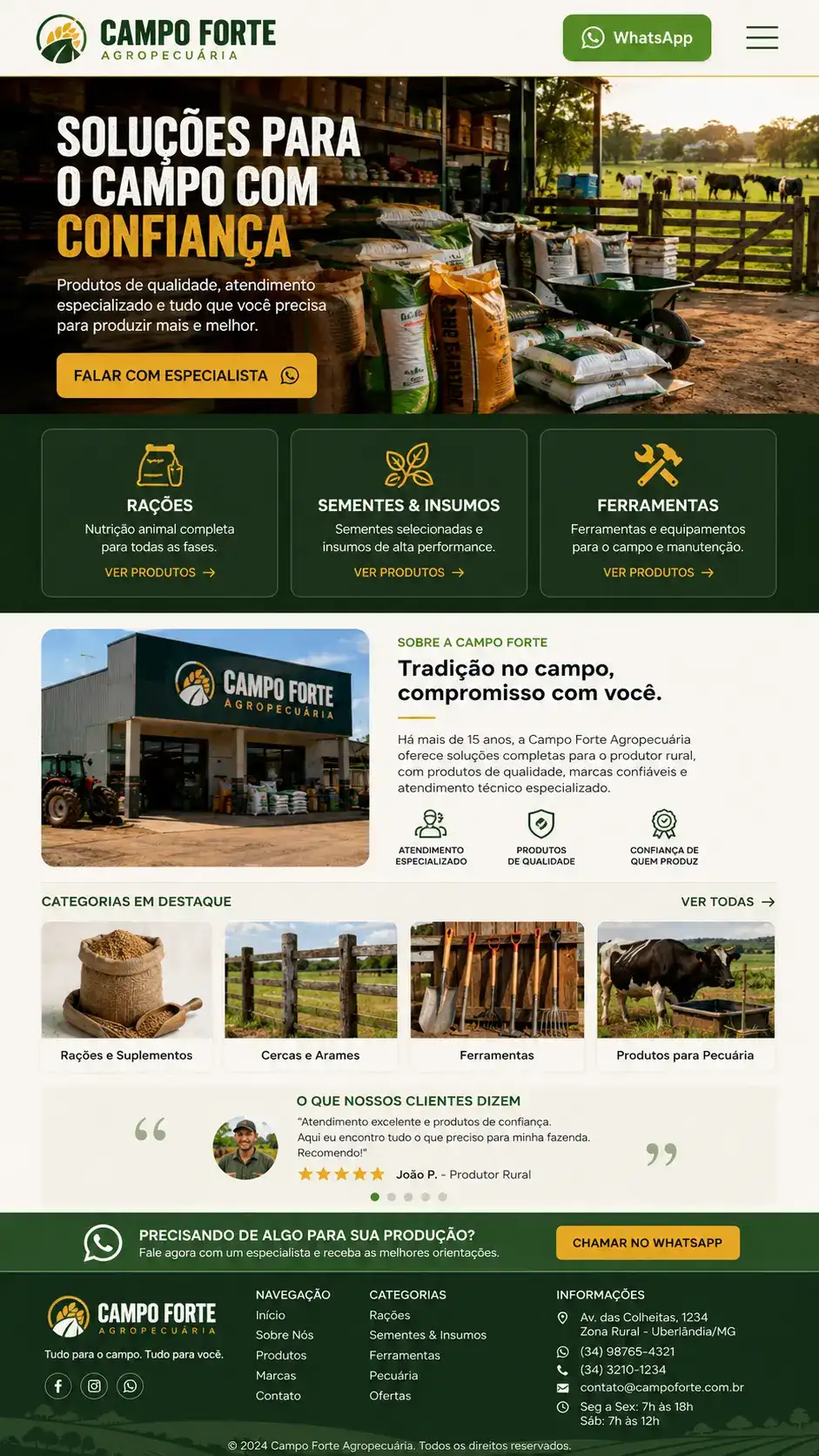 Criação de site para Agropecuária