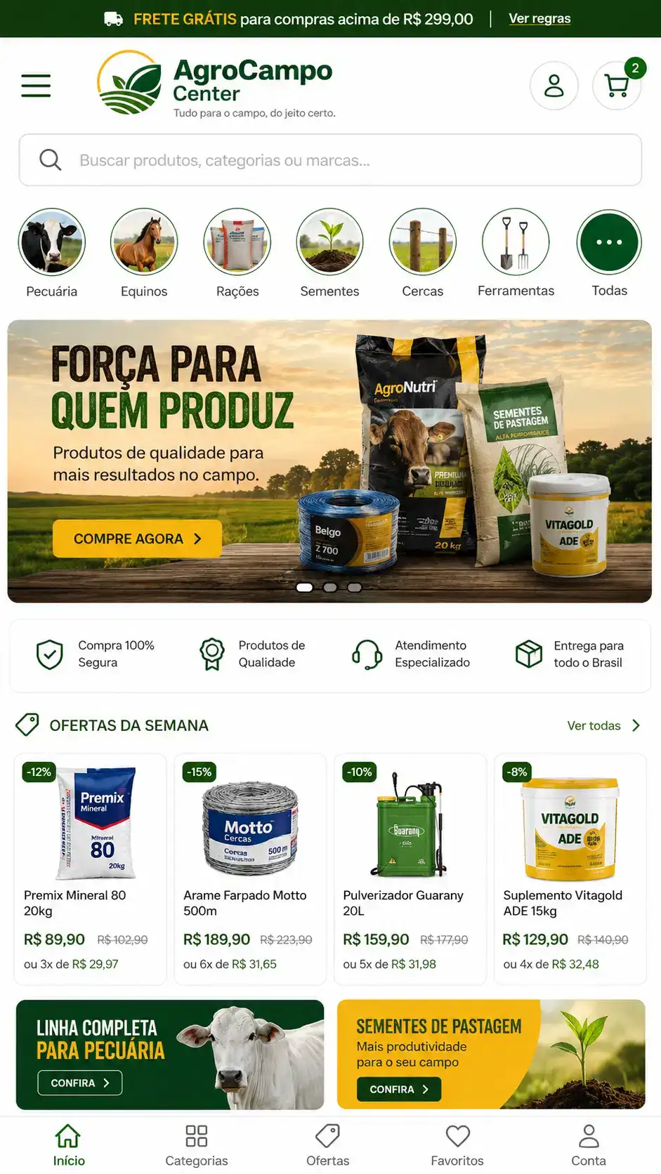 Criação de site para Loja Agropecuária