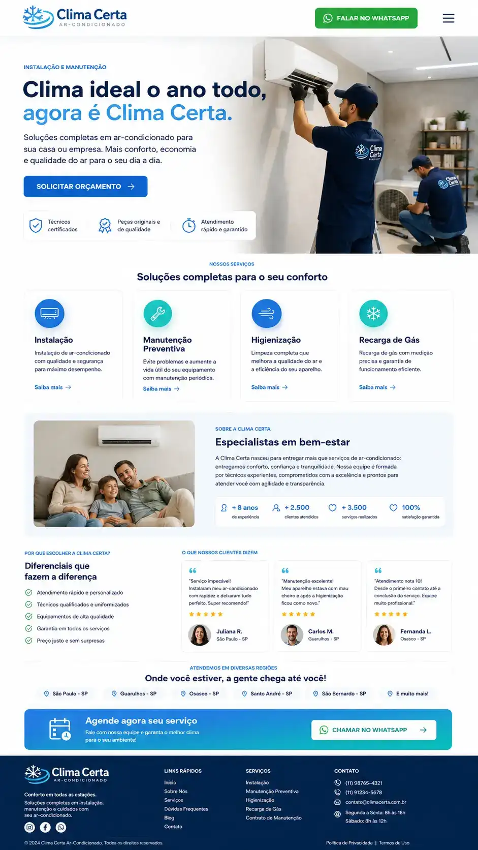Criação de site para Ar-condicionado