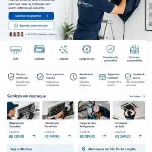 Criação de site para Ar-condicionado Landing Page