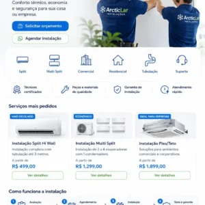 Criação de site para Climatização