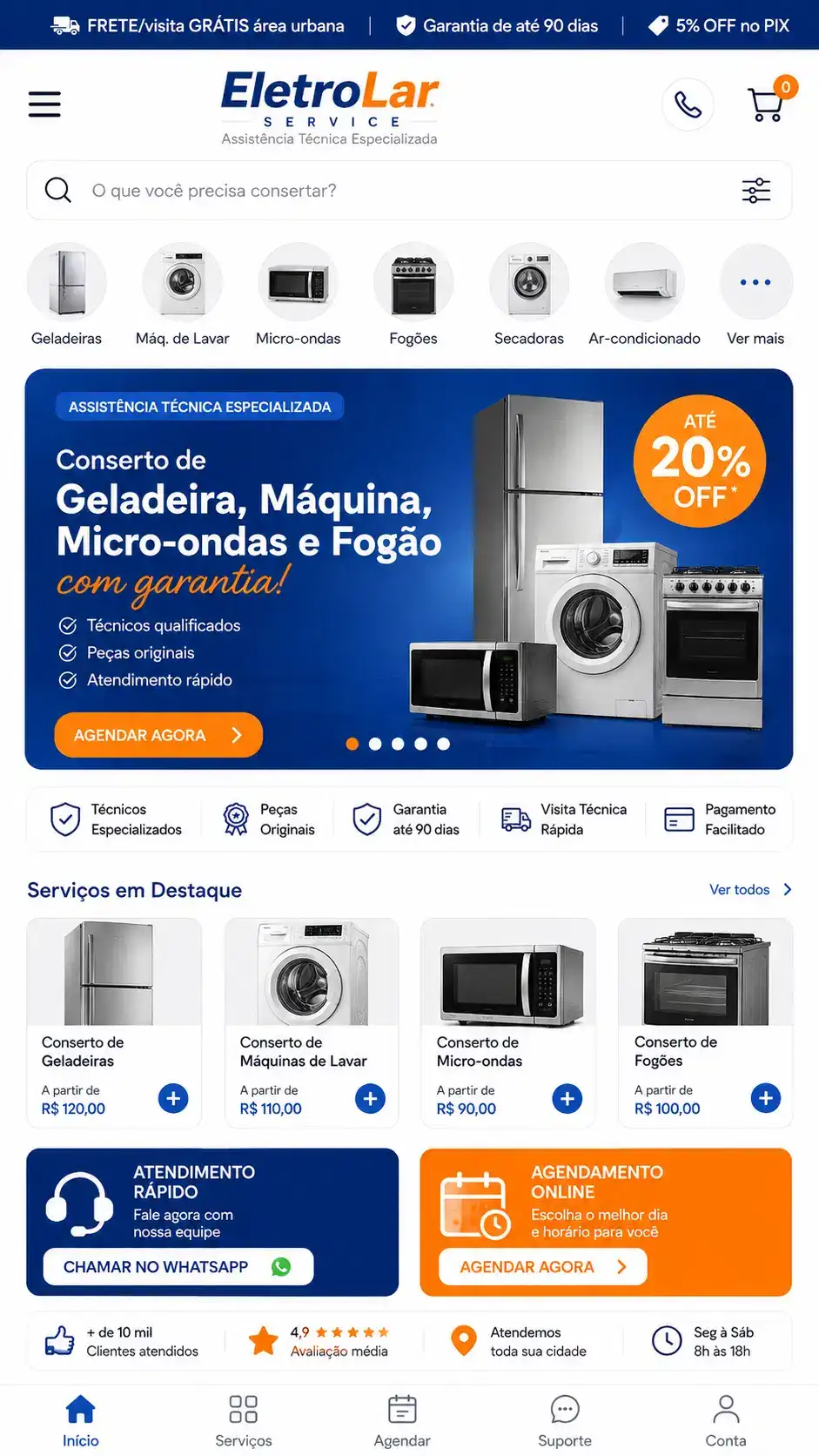 Criação de site para Assistência Técnica de Eletrodomésticos
