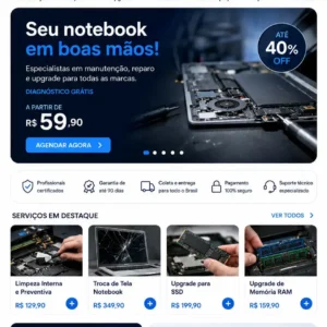 Criação de site para Assistência Técnica de Notebook