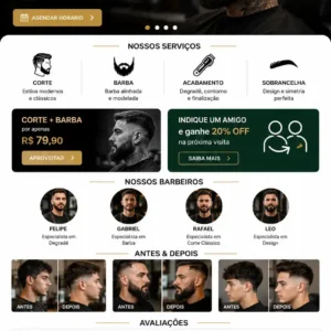 Criação de site para Barbearia Masculina