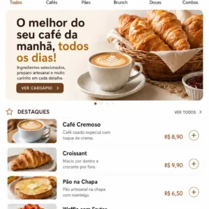 Criação de site para Cafeteria com Cardápio Online
