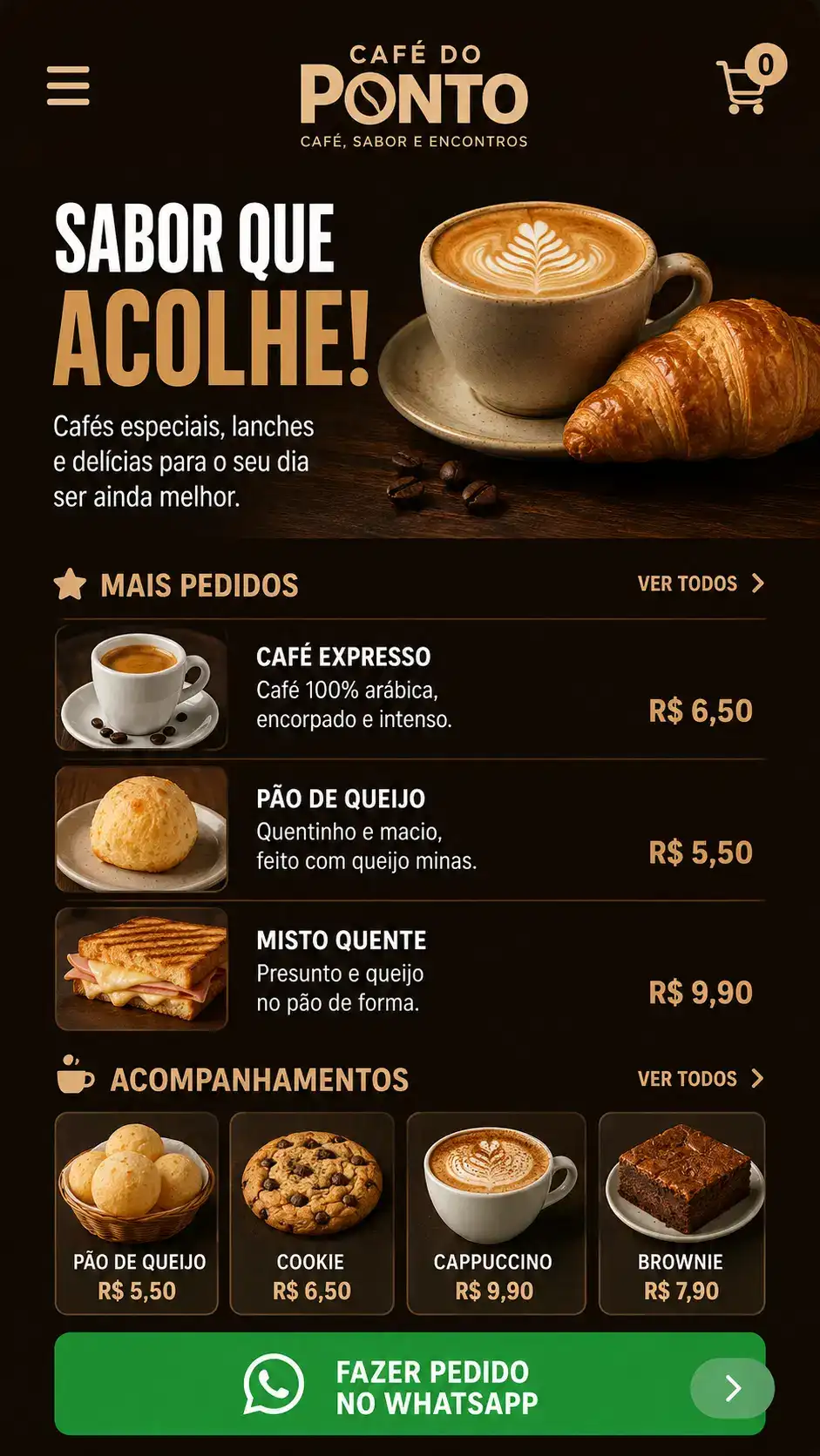 Criação de site para Cafeteria Mobile