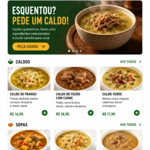 Criação de site para Caldos Delivery