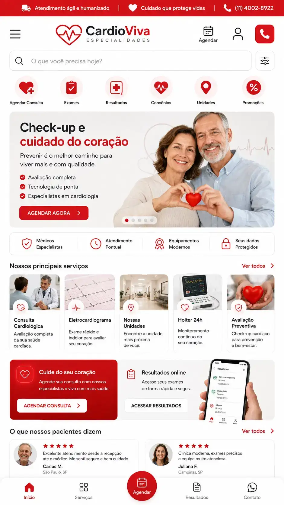 Criação de site para Cardiologia