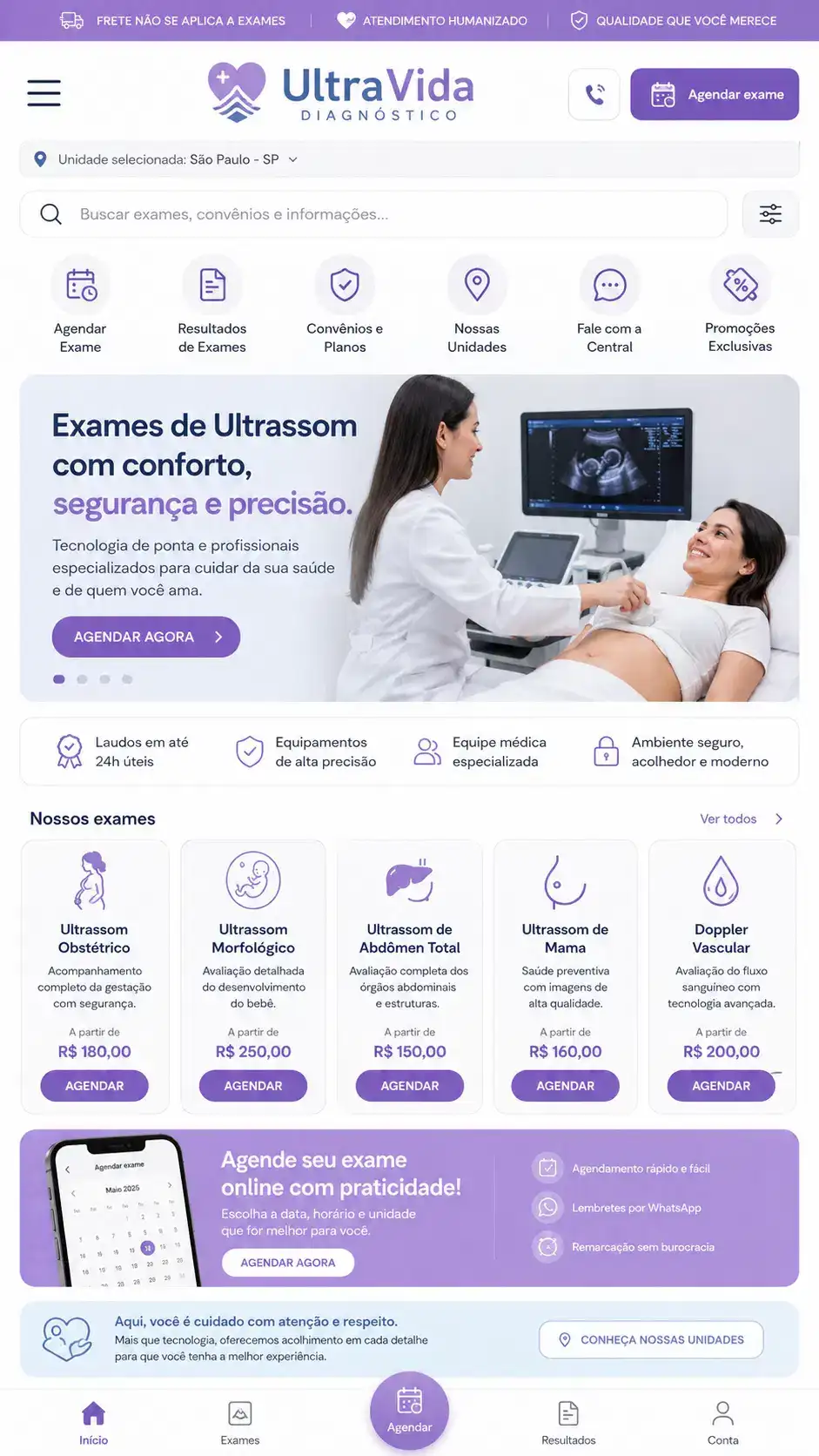 Criação de site para Centro de Diagnóstico