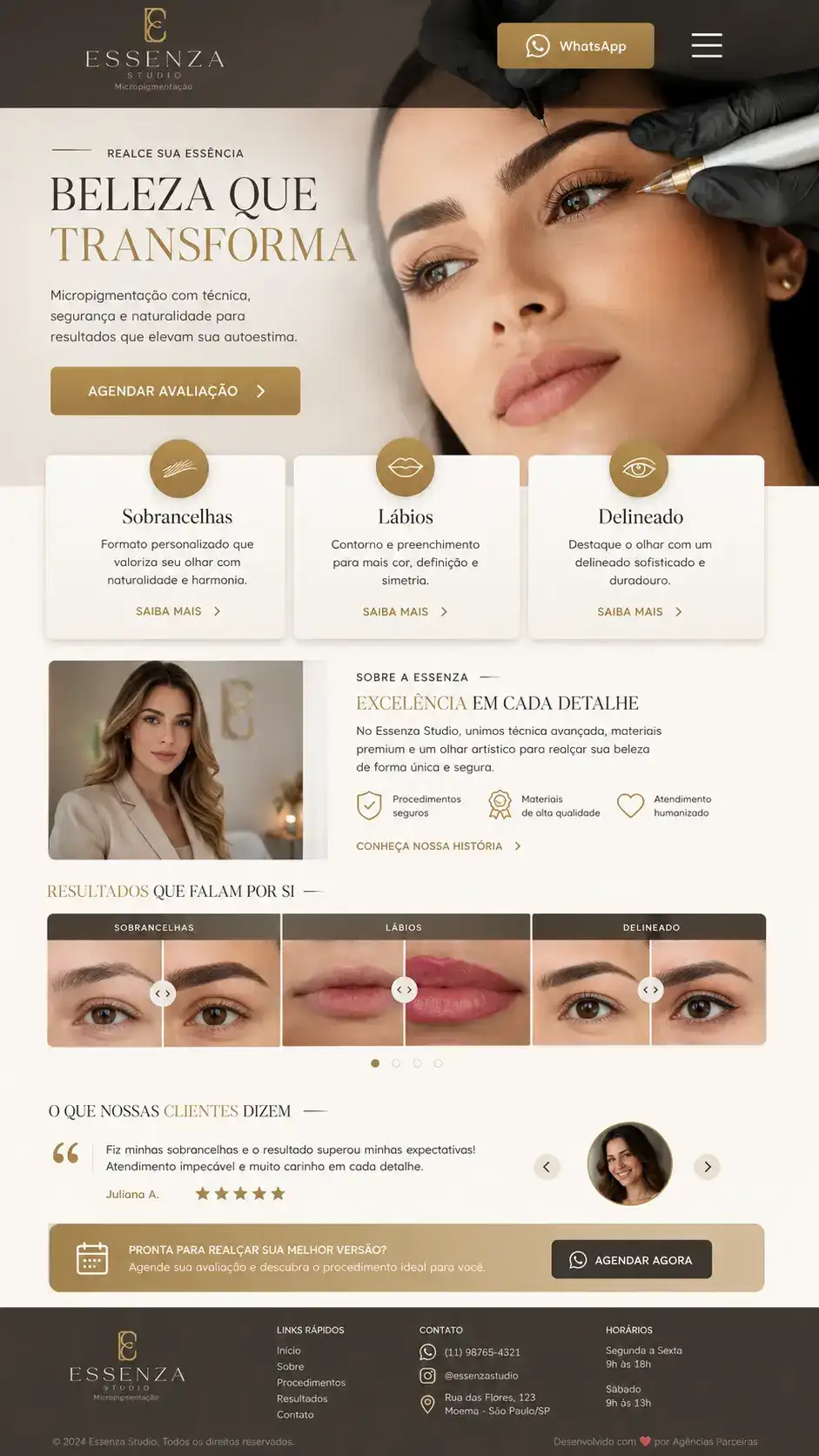 Criação de site para Instituto de Estética