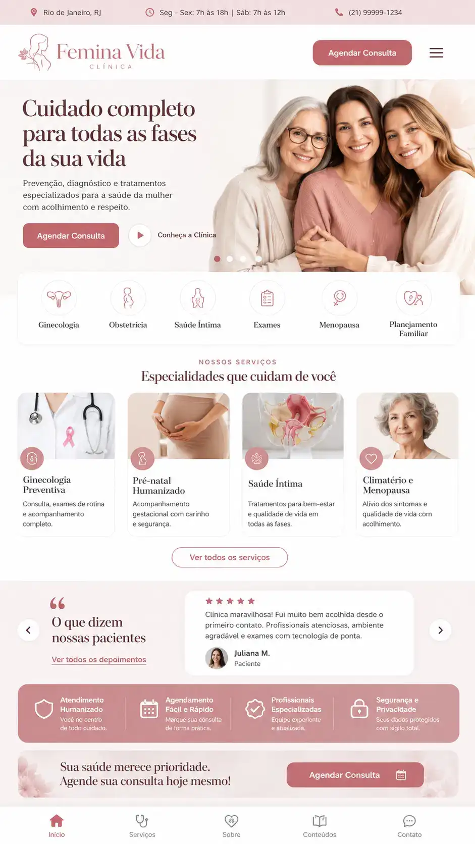 Clínica Ginecológica Criação de Site e Desenvolvimento de Site