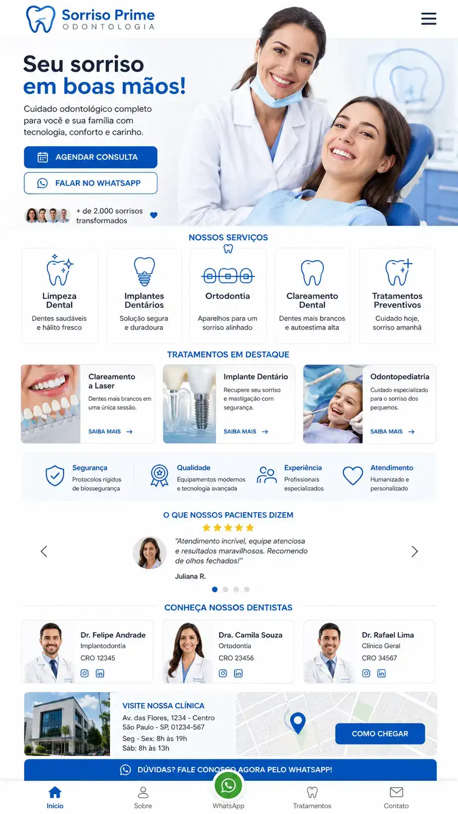 Criação de site para Centro Odontológico