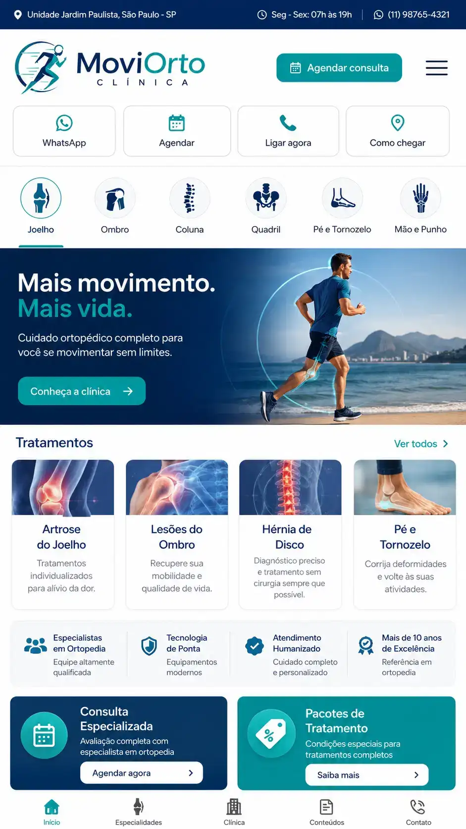 Criação de site para Clínica Ortopédica