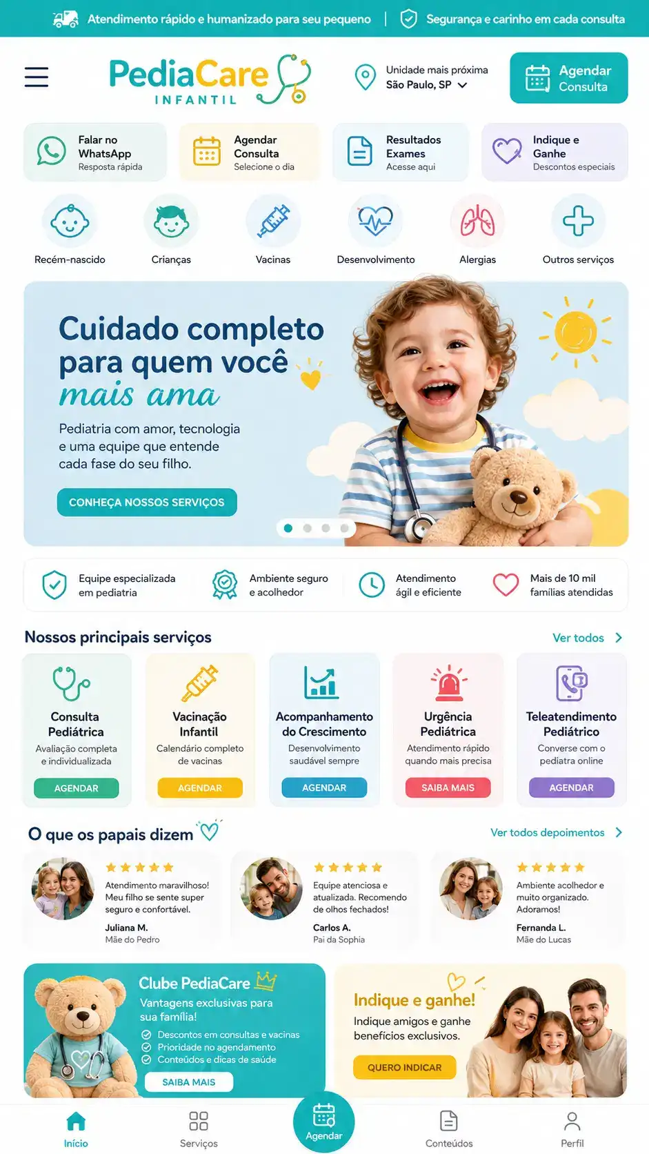 Clínica Pediátrica Criação de Site e Desenvolvimento de Site
