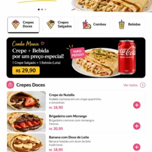 Criação de site para Creperia com Cardápio Online