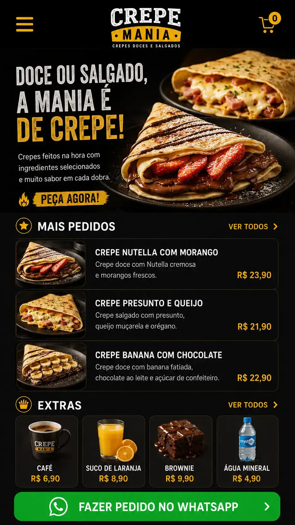 Criação de site para Creperia