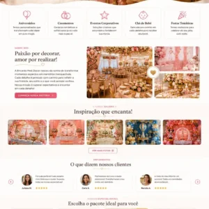 Criação de site para Decoração de Festas