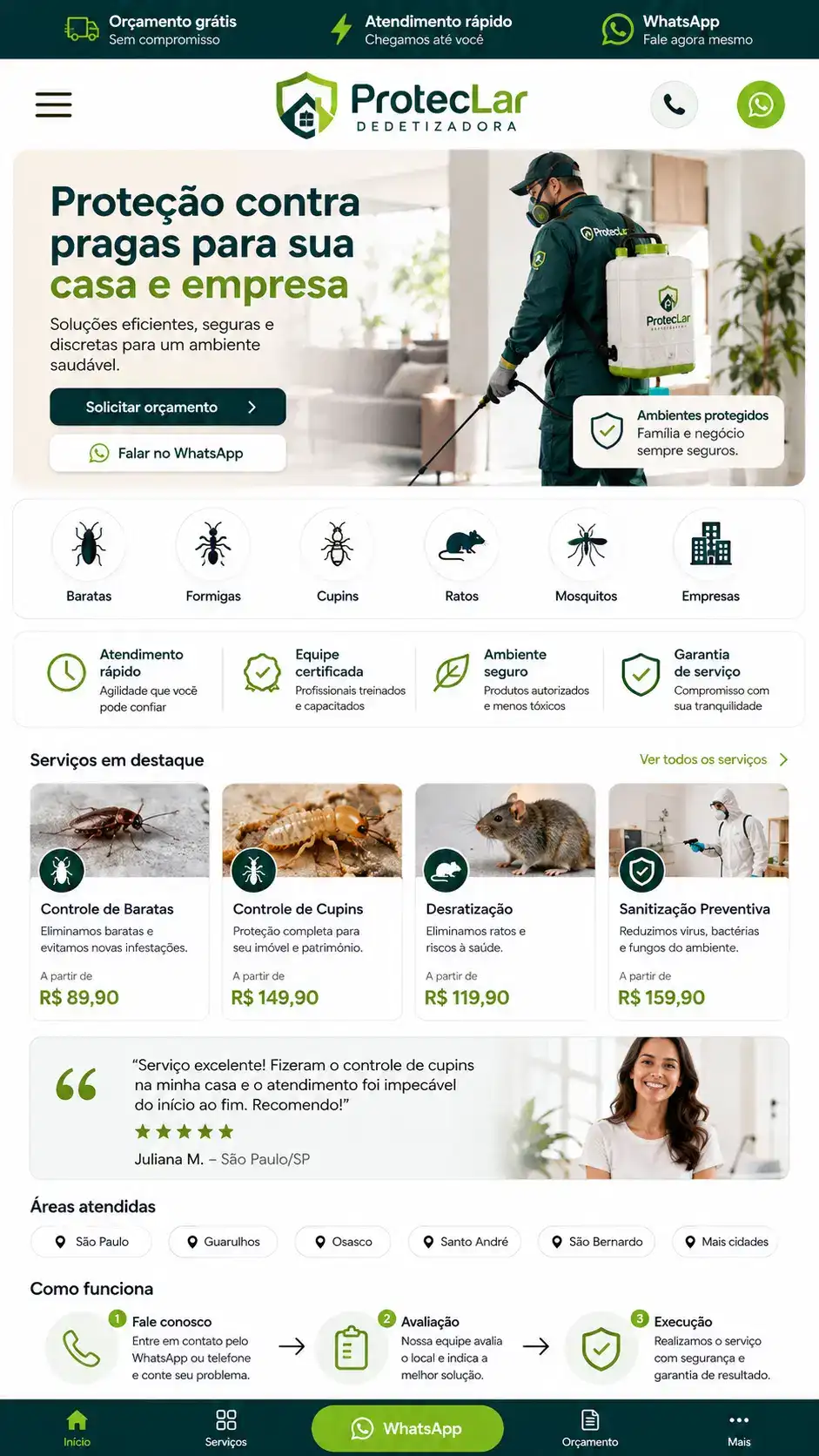 Criação de site para Empresa de Dedetização