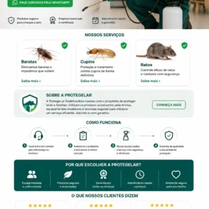 Criação de site para Dedetizadora Landing Page
