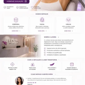 Criação de site para Depilação a Laser