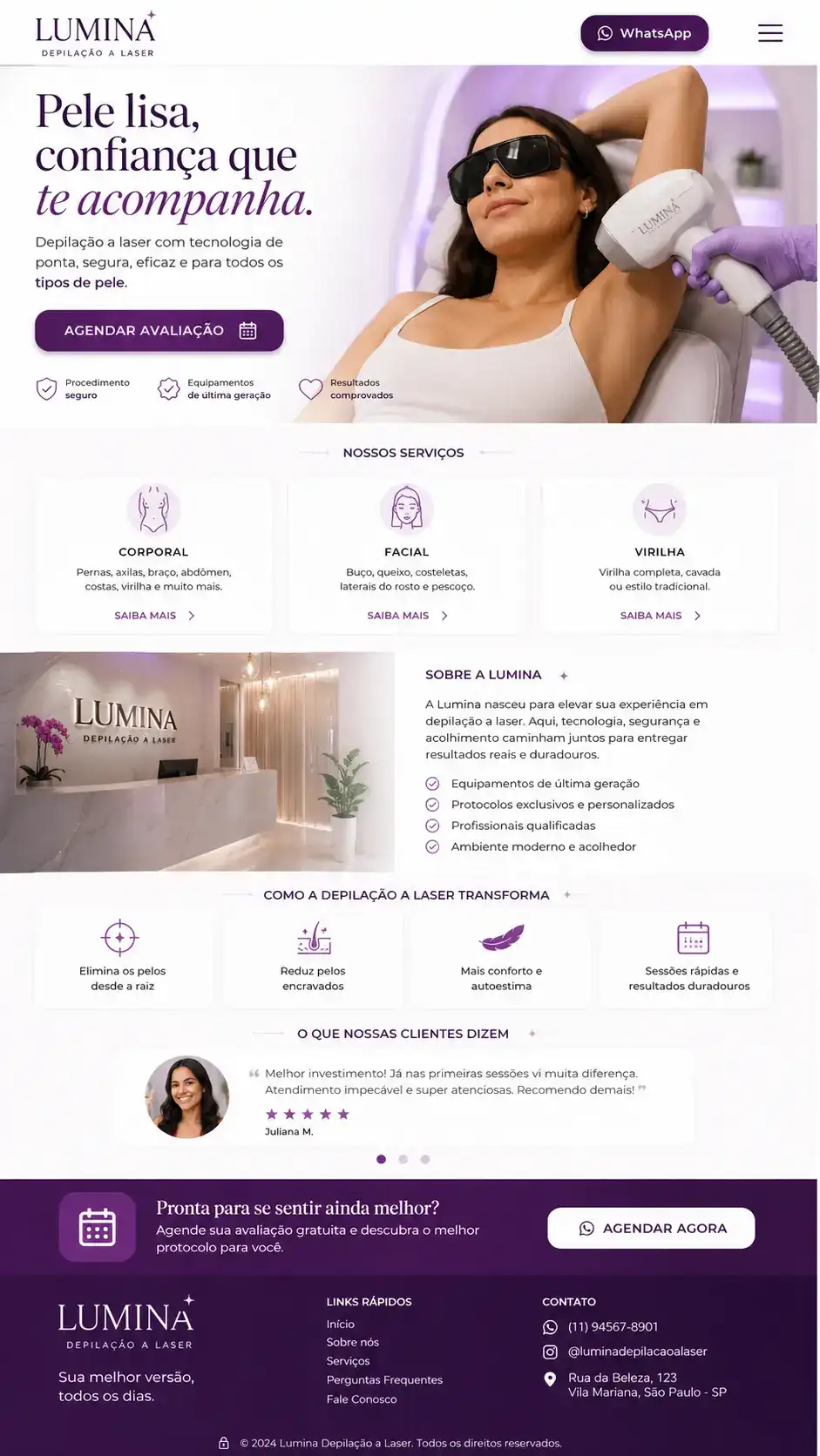 Criação de site para Depilação a Laser