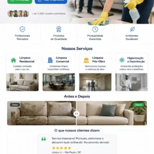 Criação de site para Empresa de Limpeza Mobile