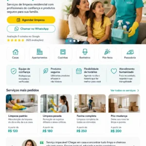 Criação de site para Serviços de Limpeza Profissional