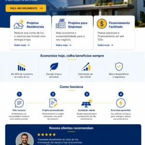 Criação de site para Empresa de Energia Fotovoltaica