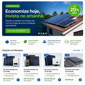 Criação de site para Instalação de Painéis Solares