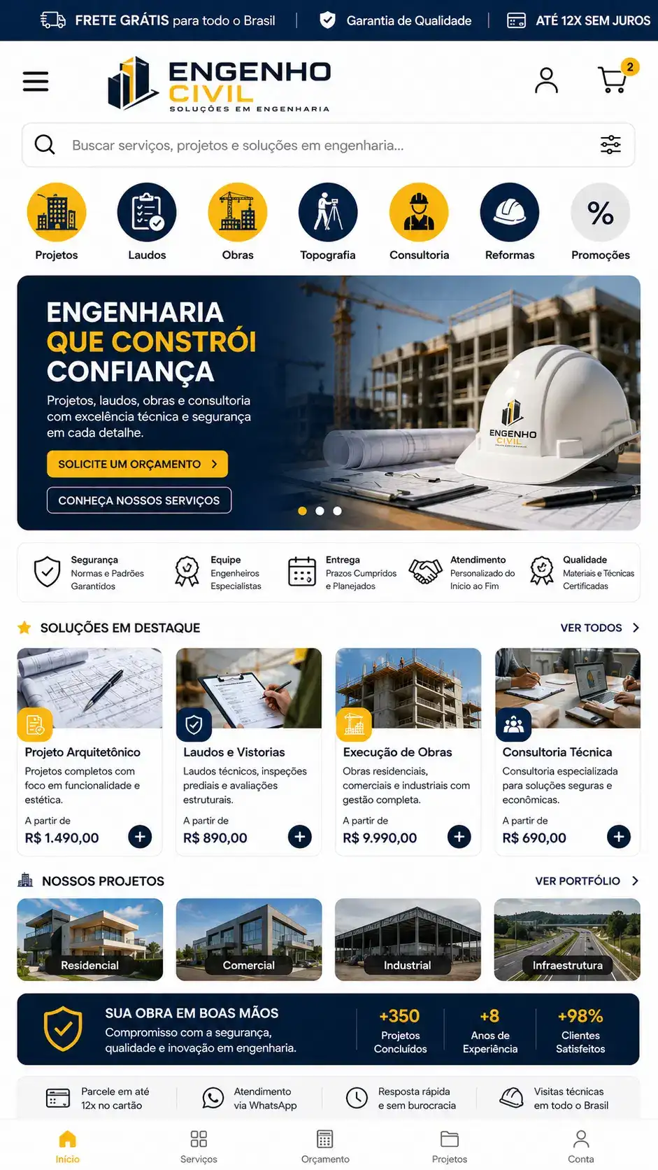 Criação de site para Engenharia Civil