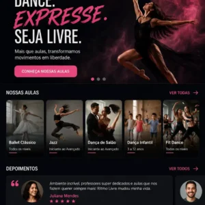 Criação de site para Escola de Dança Mobile